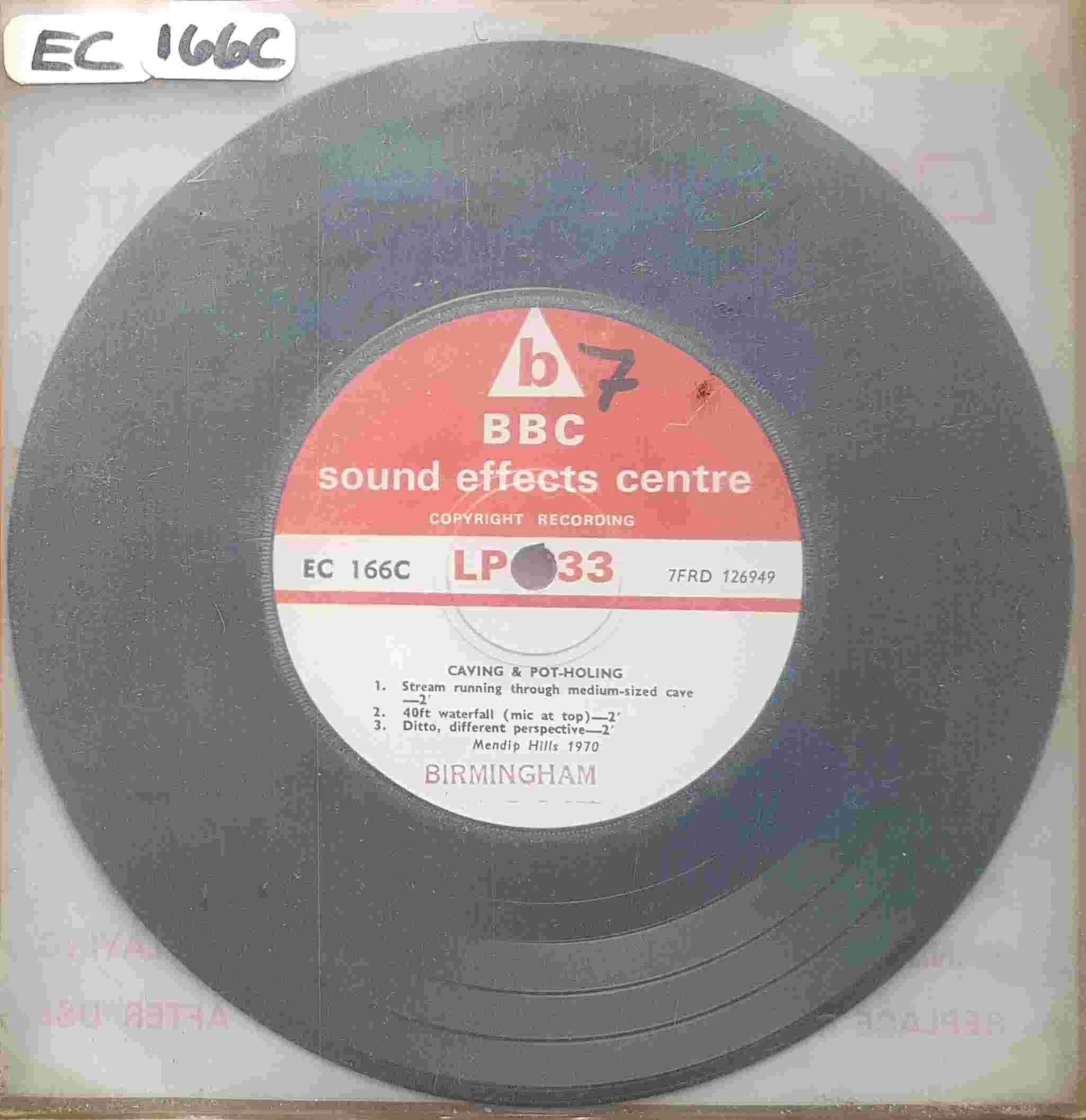 Picture of EC 166C Caving & pot-holing by artist Not registered from the BBC records and Tapes library